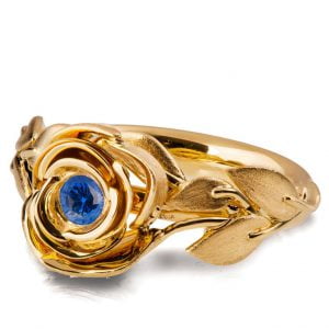 Rose Engagement Ring #1 Yellow Gold and Sapphire Catalogue