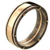 טבעת נישואין בעיצוב מודרני עשויה בעבודת יד, מורכבת משילוב של כסף וזהב צהוב BNG #1W טבעות נישואין