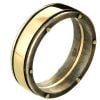 טבעת נישואין בעיצוב מודרני עשויה בעבודת יד, מורכבת משילוב של כסף וזהב צהוב BNG #8 טבעות נישואין