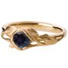 טבעת אירוסין משובצת יהלום בעיצוב עלים אלגנטי מפלטינה LEAVES #6 טבעות אירוסין