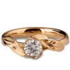טבעת עלים עשויה זהב לבן ומשובצת מואסניט – Leaves #6 טבעות אירוסין