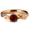 טבעת עלים אלגנטית בזהב אדום משובצת רובי טבעית LEAVES #6 טבעות אירוסין