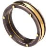 טבעת נישואין בעיצוב מודרני עשויה בעבודת יד, מורכבת משילוב של כסף וזהב צהוב BNG #1 טבעות נישואין