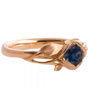 Leaves Engagement Ring #6 Rose Gold and Sapphire Catalogue