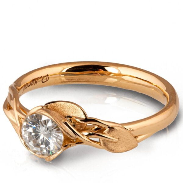 Leaves Engagement Ring #6 Rose Gold and Moissanite Catalogue