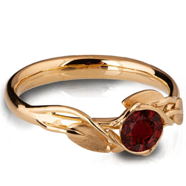Leaves Engagement Ring #6 Rose Gold and Ruby Catalogue