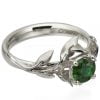 Leaves Engagement Ring #4 Platinum and Emerald Catalogue