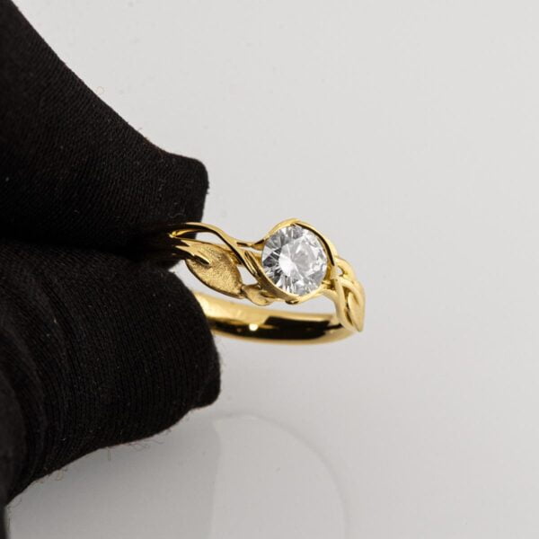 Leaves Engagement Ring #6 Yellow Gold and Diamond Catalogue
