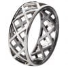 טבעת נישואין לגבר עשויה משילוב של זהב אדום וכסף מושחר Grid #5 טבעות נישואין