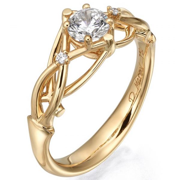 טבעת אירוסין יפהפיה בשיבוץ יהלום עשויה זהב אדום ENG #9 טבעות אירוסין
