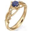 טבעת אירוסין אלכנטית בשיבוץ ספיר טבעי עשויה זהב צהוב ENG #9 טבעות אירוסין