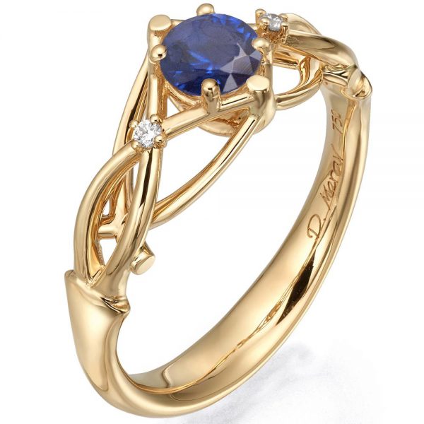 Celtic Engagement Ring Rose Gold Sapphire and Diamonds ENG9 Catalogue