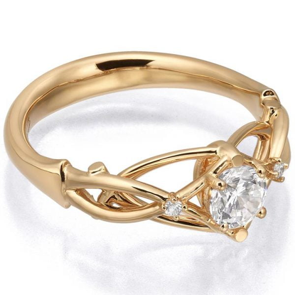 טבעת אירוסין יפהפיה בשיבוץ יהלום עשויה זהב אדום ENG #9 טבעות אירוסין