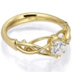Celtic Yellow Gold Moissanite Engagement Ring