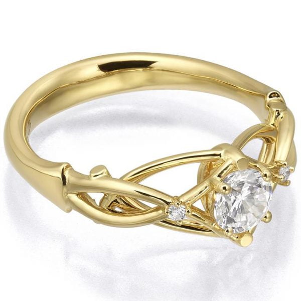 Celtic Yellow Gold Moissanite Engagement Ring