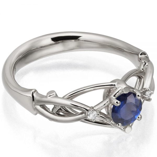 Celtic Engagement Ring Platinum Sapphire and Diamonds ENG9 Catalogue