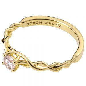 Braided Engagement Ring Yellow Gold and Diamond 2S Catalogue