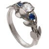 Leaves Engagement Ring #8 White Gold and Moissanite and Sapphires Catalogue