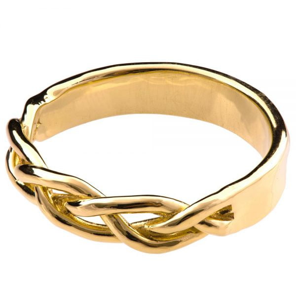 טבעת נישואין קלועה עשויה זהב צהוב Braided #6 טבעות נישואין