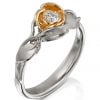 Rose Engagement Ring Two Tone Rose Gold and Diamond