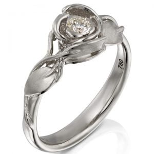 Rose Engagement Ring Gold and Diamond