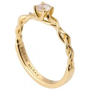 Braided Engagement Ring Yellow Gold and Diamond 2S Catalogue