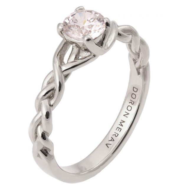 Braided Engagement Ring White Gold and Diamond