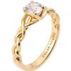 טבעת אירוסין מעודנת משובצת יהלום עשויה זהב אדום Braided #2 טבעות אירוסין