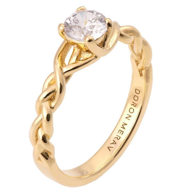 Braided Engagement Ring Yellow Gold and Diamond 2 Catalogue