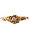 טבעת אירוסין מעודנת עשויה זהב צהוב בעיצוב ורד ובשיבוץ יהלום Rose #2 טבעות אירוסין