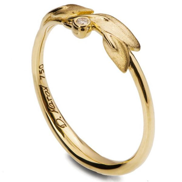 Leaves Ring #1D Yellow Gold Diamond Ring Catalogue