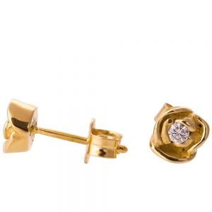 Rose Earrings Yellow Gold and Diamonds Catalogue