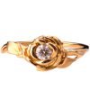 טבעת אירוסין פרחונית זהב לבן משובצת מואסניט Rose #4 טבעות אירוסין