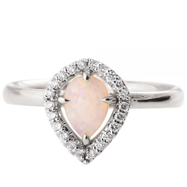 Halo Opal Engagement Ring Platinum Catalogue