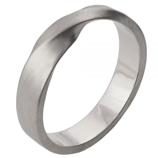 White Gold Wide Mobius Wedding Band