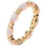 Opal Eternity Ring set with diamonds