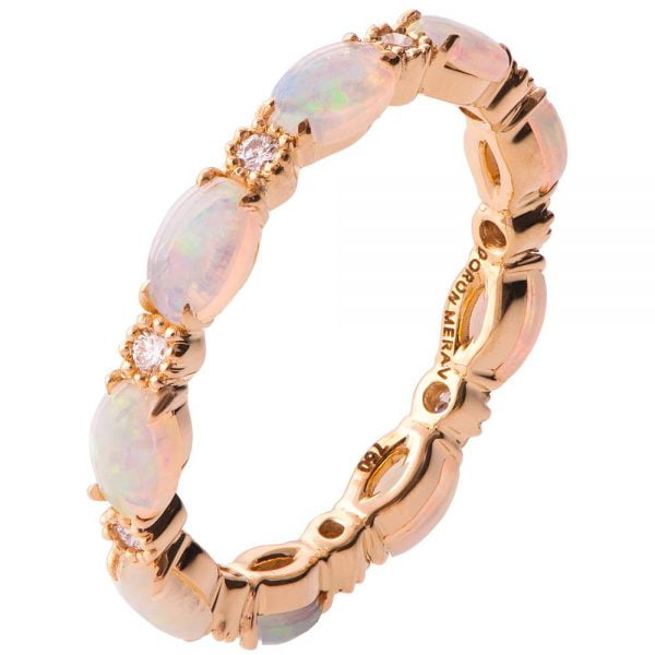 Opal Eternity Ring Rose Gold