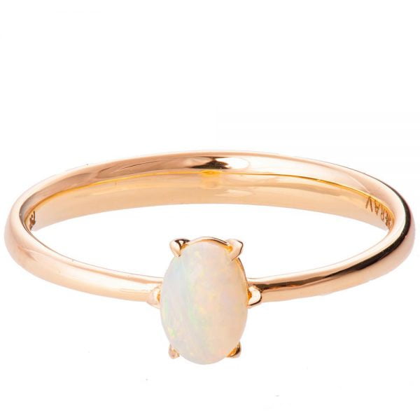 Rose Gold Oval Opal Engagement Ring