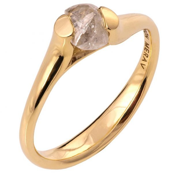 Raw Diamond Tension Engagement Ring Yellow Gold Catalogue