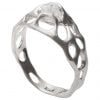 טבעת אורגנית בעבודת יד בשיבוץ יהלום גולמי עשויה פלטינה Bio #E טבעות אירוסין