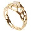 טבעת אירוסין משובצת יהלום גולמי עם מוטיבים מהטבע עשויה זהב לבן וצהוב twig #8 טבעות אירוסין
