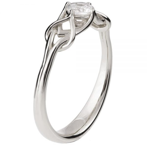 טבעת נישואין בסגנון קלטי בשיבוץ יהלום עשויה זהב לבן ENG #10B טבעות אירוסין