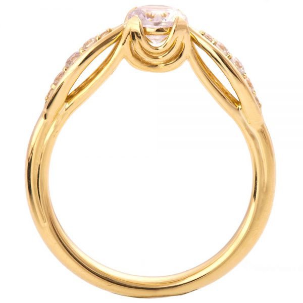 טבעת אירוסין בעבודת יד בשיבוץ יהלומים עשויה זהב צהוב ENG #15B טבעות אירוסין