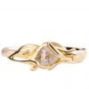 טבעת אירוסין בסגנון עלים משובצת יהלום גולמי עשויה זהב אדום leaves#6 טבעות אירוסין