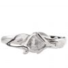 טבעת אורגנית בעבודת יד בשיבוץ יהלום גולמי עשויה פלטינה Bio #E טבעות אירוסין