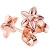 Flower Earrings Rose Gold and Diamonds