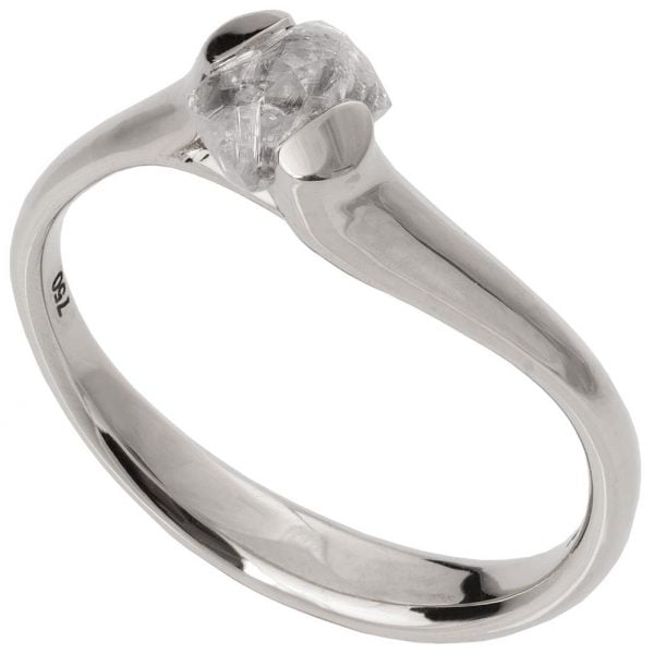 Raw Diamond Tension Engagement Ring White Gold Catalogue