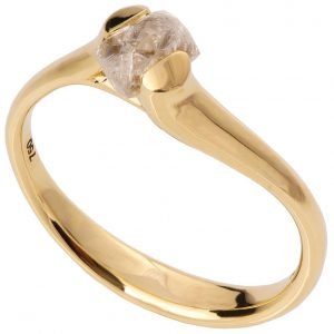 Raw Diamond Tension Engagement Ring Yellow Gold Catalogue