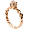 טבעת אירוסין בסגנון צמה קלועה משובצת ביהלום גולמי עשויה זהב לבן braided#2r טבעות אירוסין