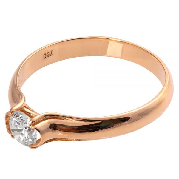 טבעת אירוסין בשיבוץ יהלום עשויה זהב אדום ENG #4 טבעות אירוסין